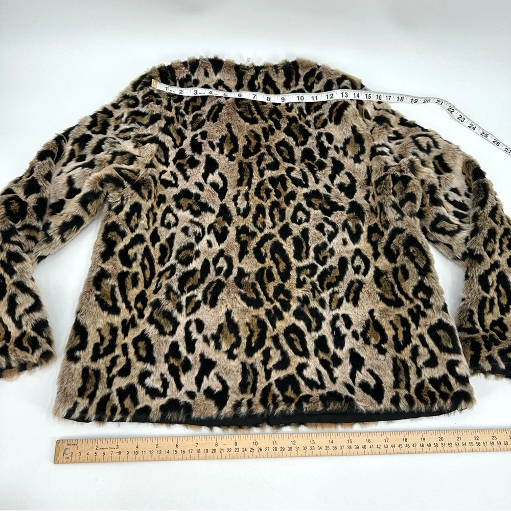 Love Token Faux Fur Jacket Women’s S Cheetah Leopard Short Coat Mob Wife Party - Picture 12 of 13